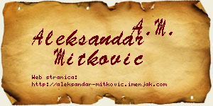 Aleksandar Mitković vizit kartica